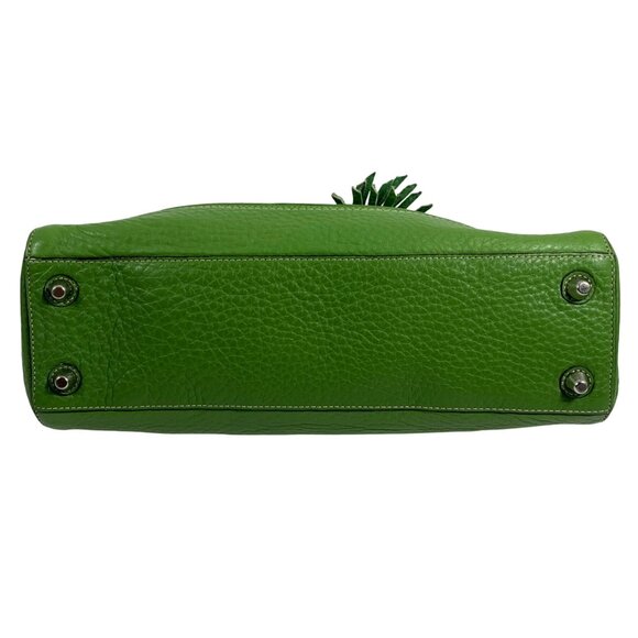 COACH Hamilton F13084 Green Leather Braided Belt Zip Top Shoulder Bag + Tag/Fob - Picture 8 of 13